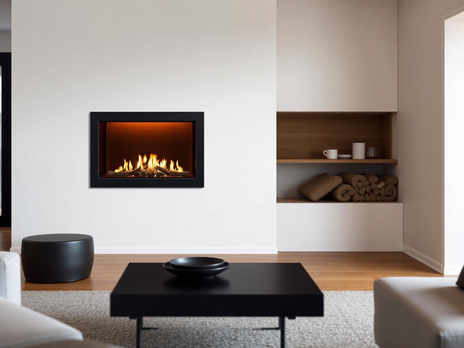 Moderner Kamin im Wohnraum