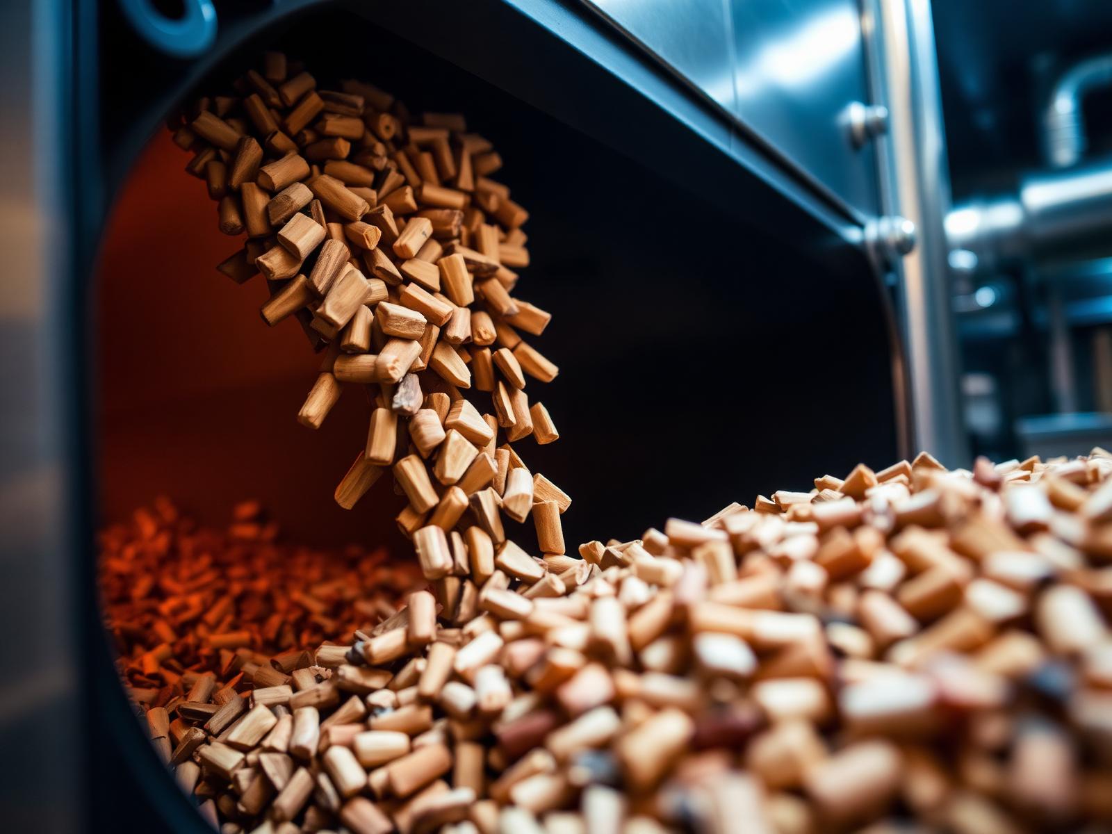 Holzpellets in moderner Pelletheizung